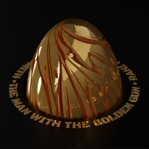 Bullet design with the title 'The Man With The Golden Gun by Rahi malik'