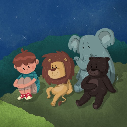 Star illustration with the title 'childrens book with animals'