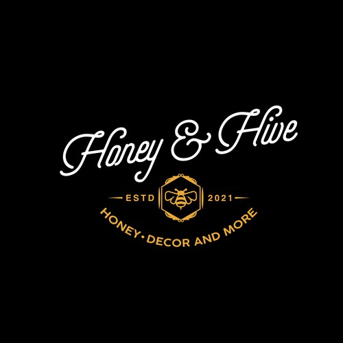 Black brand with the title 'Logo for a honey manufacturer'