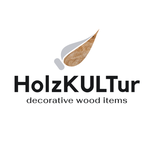 Wood texture design with the title 'The logo concept for decorative wood items seller'