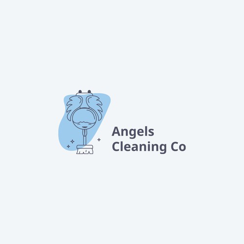 Angel logo with the title 'Concept for a cleaning company'