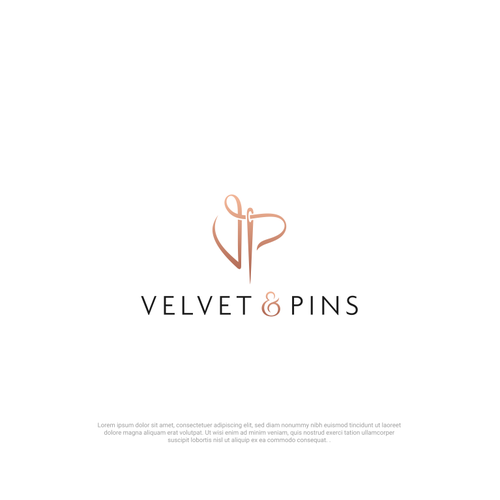 Thread design with the title 'Logo fo Velvet & Pins'