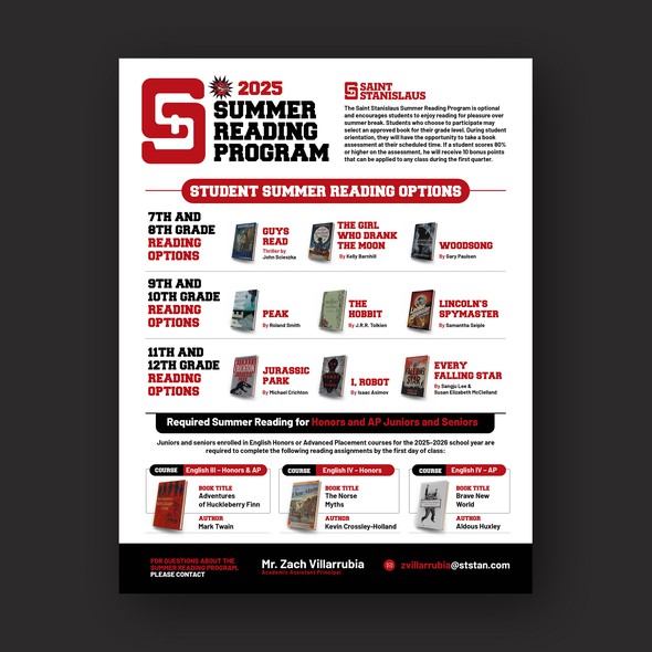 School design with the title 'summer reading program flyer'