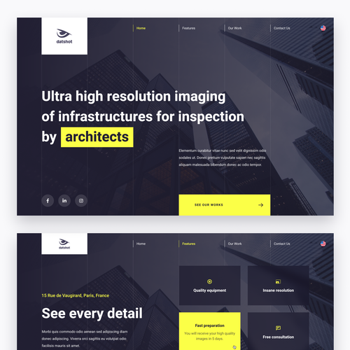 Photography website with the title 'Clean, minimalist desktop website for agency'
