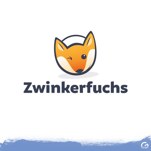 Stylized logo with the title 'Cute - Foxy logo design'