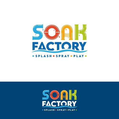 Factory design with the title 'Fun & Colorful Logo Identity for Water Park Manufacturer'