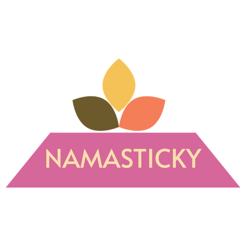 Yoga mat design with the title 'Namasticky'