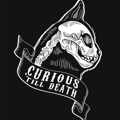 Skeleton t-shirt with the title 'Cat skull'