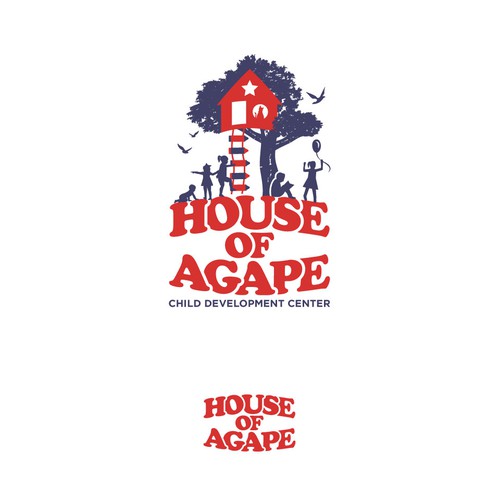 Tree house design with the title 'HOUSE OF AGAPE'