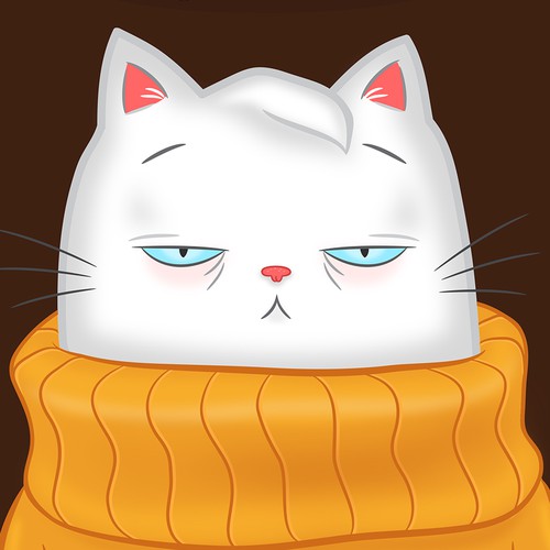 Cute artwork with the title 'Post Box Sox Cat'