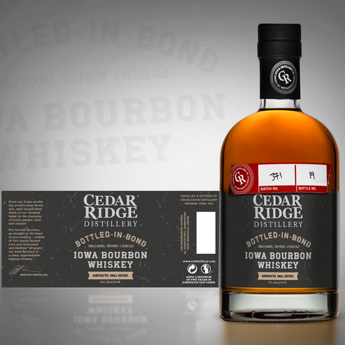 Bourbon label with the title 'Black vintage bourbon label'