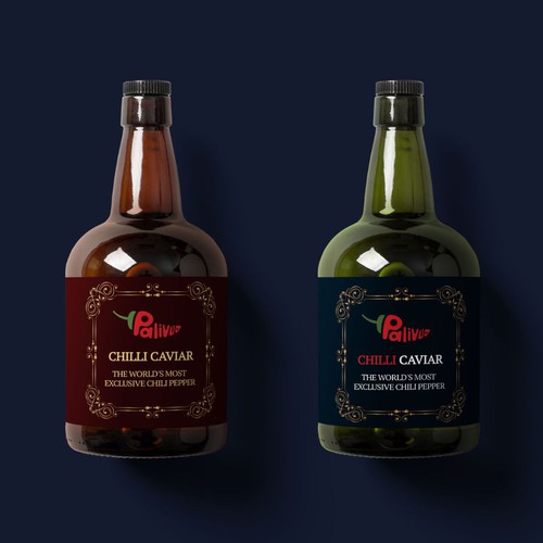 Red label with the title 'chilli souce'