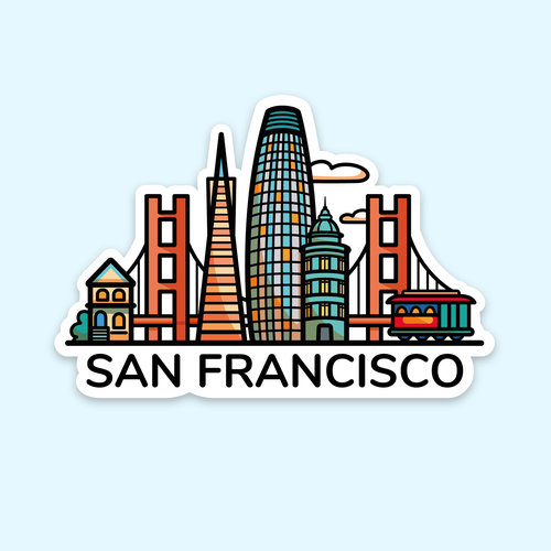 San Francisco design with the title 'Luggage Travel Sticker (San Francisco)'