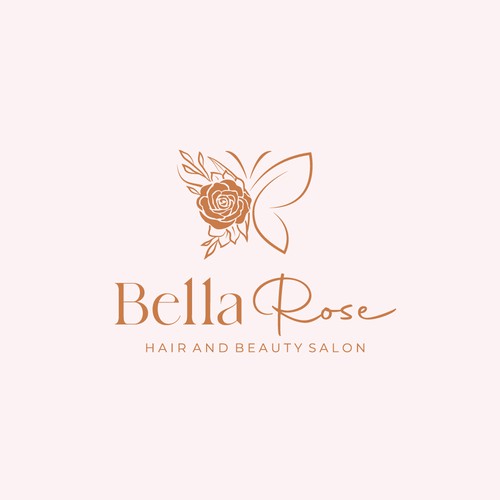Beauty salon design with the title 'Bella Rose'