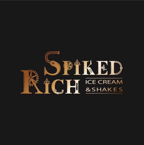 Rich logo with the title 'Spiked Rich - ice cream & shakes'