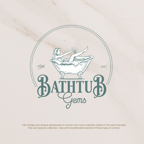 Vintage design logo with the title 'Bathtub Gems'