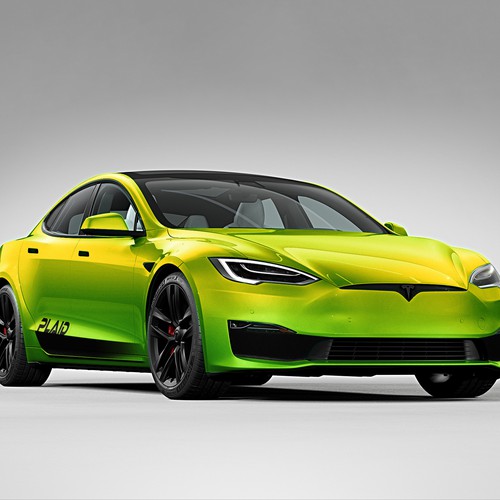 Wrap design with the title 'Tesla Plaid Styling Accents Design'