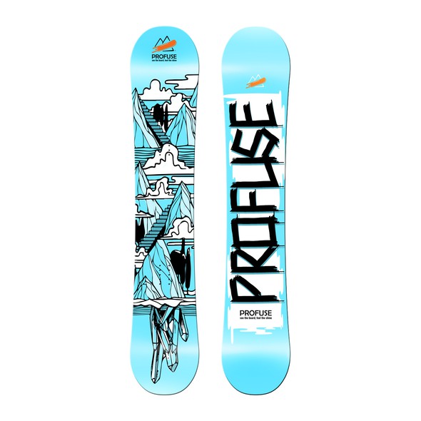 Snowboarding design with the title 'Snowboard design'