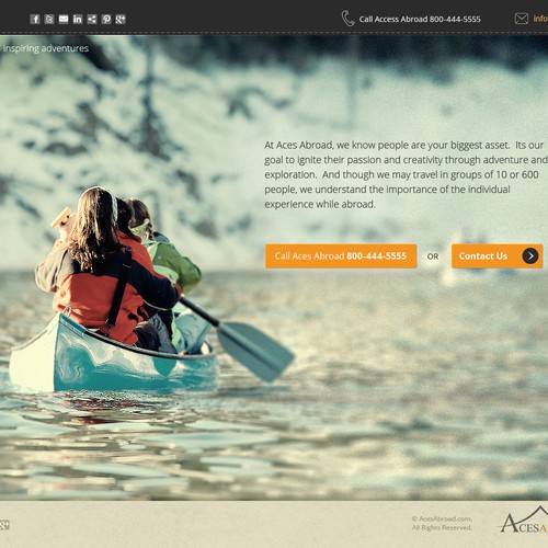 Photography website with the title 'Website design for Aces Abroad'