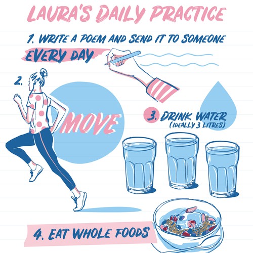 Lifestyle design with the title 'Beautiful fun Illustrations!'