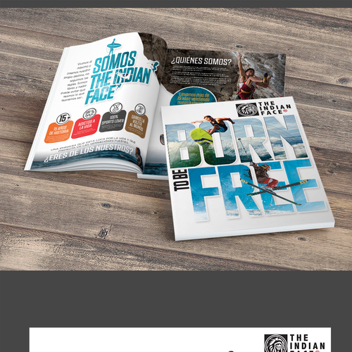 Sportswear design with the title 'The Indian Face Magazine'