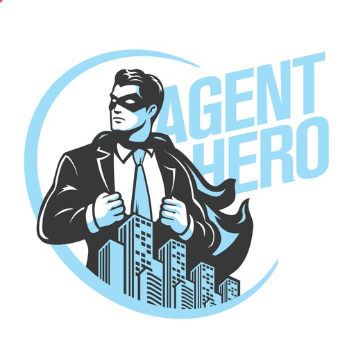 Superhero logo with the title 'Real Estate Firm Logo'
