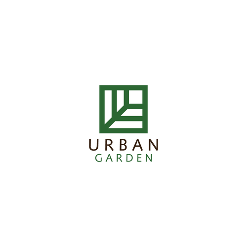 Brown and green logo with the title 'Urban Garden'