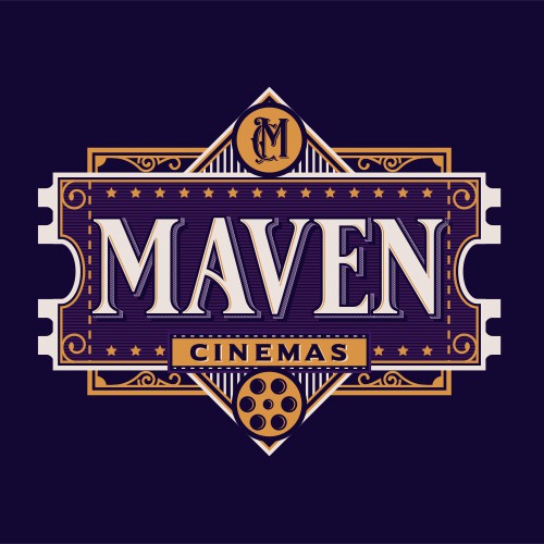 Cinema logo with the title 'Maven Cinemas'
