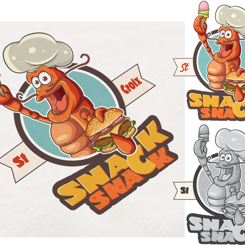 Burger design with the title 'St Croix SNACK SNACK'