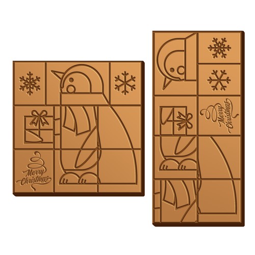 Christmas artwork with the title 'Chocolate Bar design for Christmas theme for Libeert Co.'
