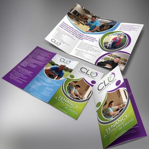 Non-profit design with the title 'New brochure design wanted for CLO'