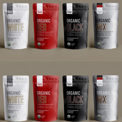 minimalistic quinoa seeds packaging