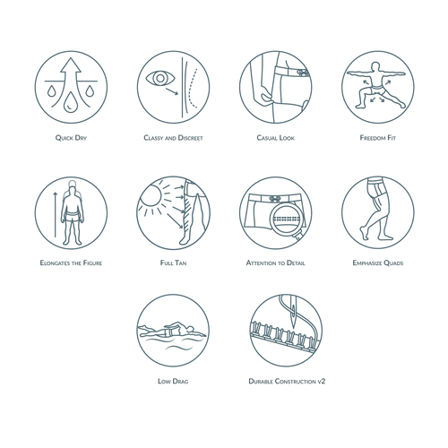 Textile design with the title 'Textile line icons'