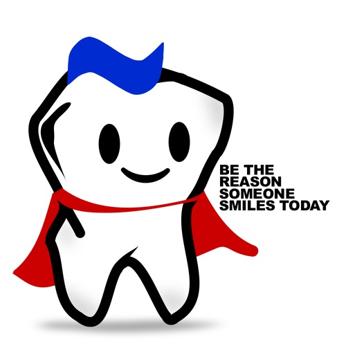 Cute t-shirt with the title 'tooth mascot'