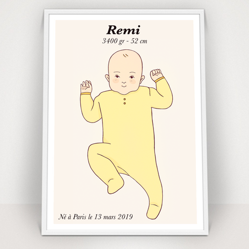 Baby artwork with the title 'Birth poster'