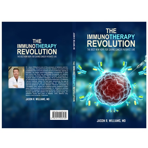 Biography design with the title 'The immunotheraphy revolution cover book '
