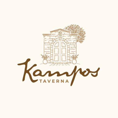 Greek design with the title 'Logo for 'Kampos Taverna''