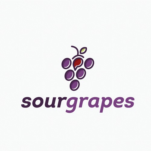 Speech bubble logo with the title 'Sour grapes'