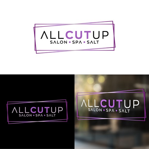 Hair salon logo with the title 'ALLcutUP'