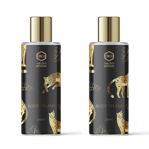 Spray label with the title 'Body spray design'