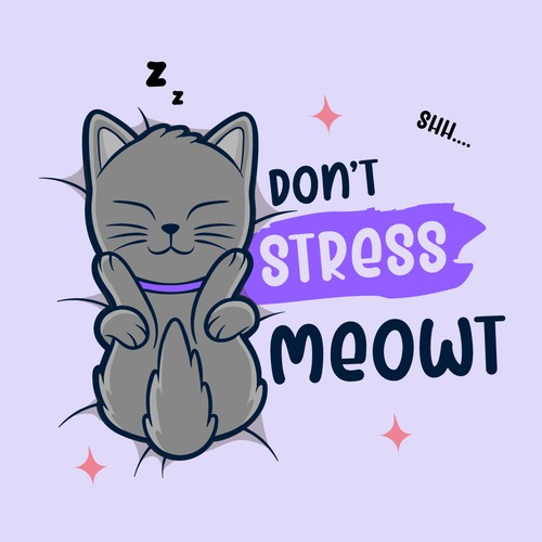 Kitty design with the title 'Lettering Design'