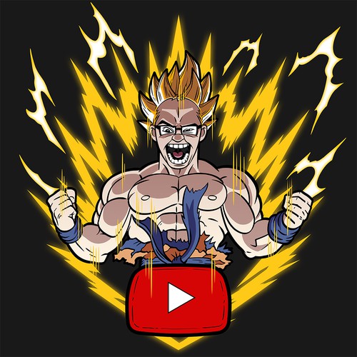 Anime t-shirt with the title 'Super Saiyan Design'