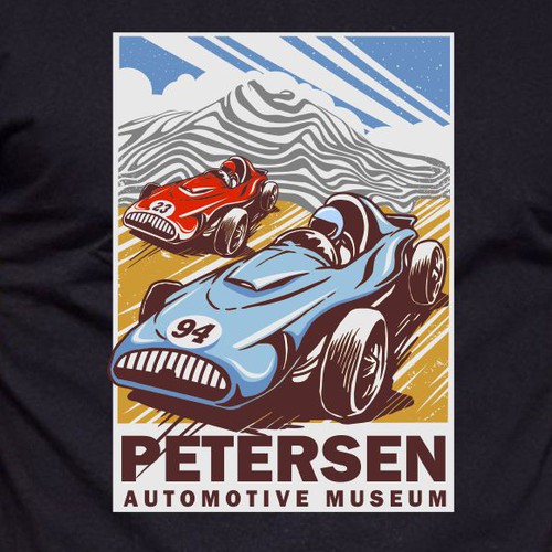 Industrial design with the title 'petersen automotive museum'
