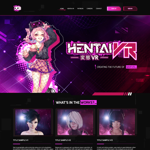 Game website with the title 'HVR Web Design'