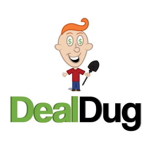 Shovel logo with the title 'Deal Dug Logo Design'