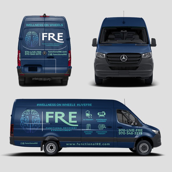 Vehicle graphic design with the title 'Simple Van Warp'