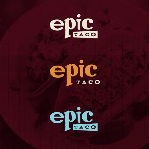 Purple and white logo with the title 'Epic Taco'