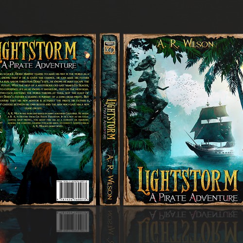 Nostalgic design with the title 'Pirate Adventure Book Cover'