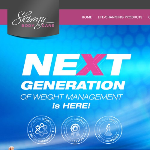 Supplement website with the title 'skinny body homepage '