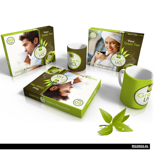 Parcel logo with the title 'Green tea'